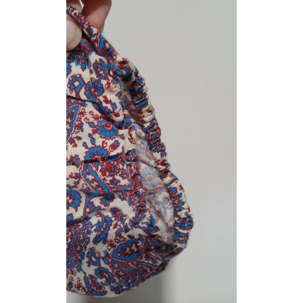 J.Crew Palermo Smocked-Waist Linen Dress Size MT Floral Medallion Casual Coastal